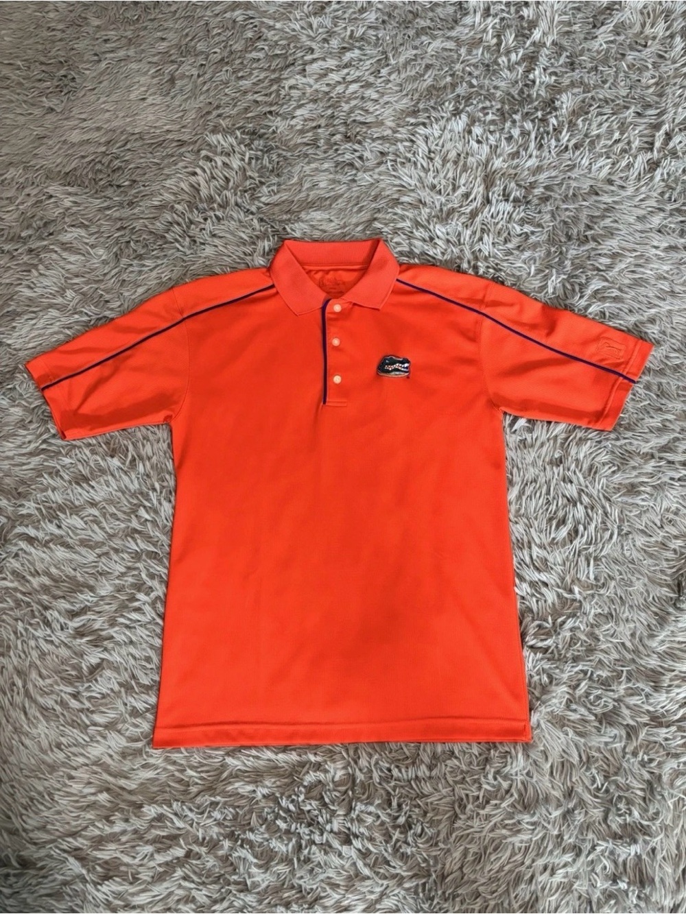Florida Gators PGA Tour Men Orange Short Sleeve Polo Shirt Medium Preppy College